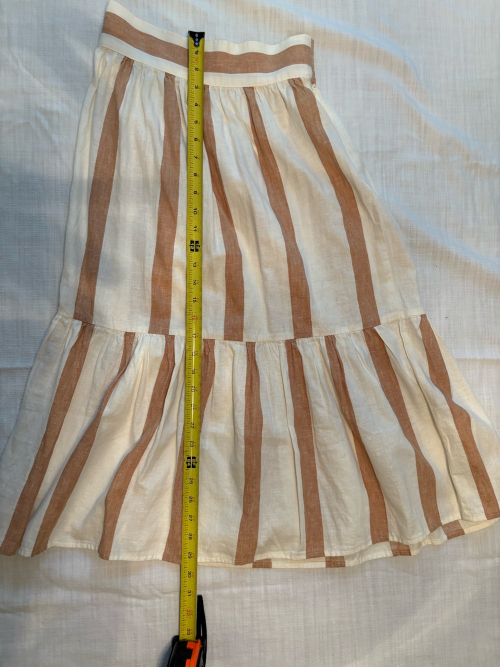 Madewell Striped Tiered Maxi Skirt in Cream and Tan - Picture 6 of 6